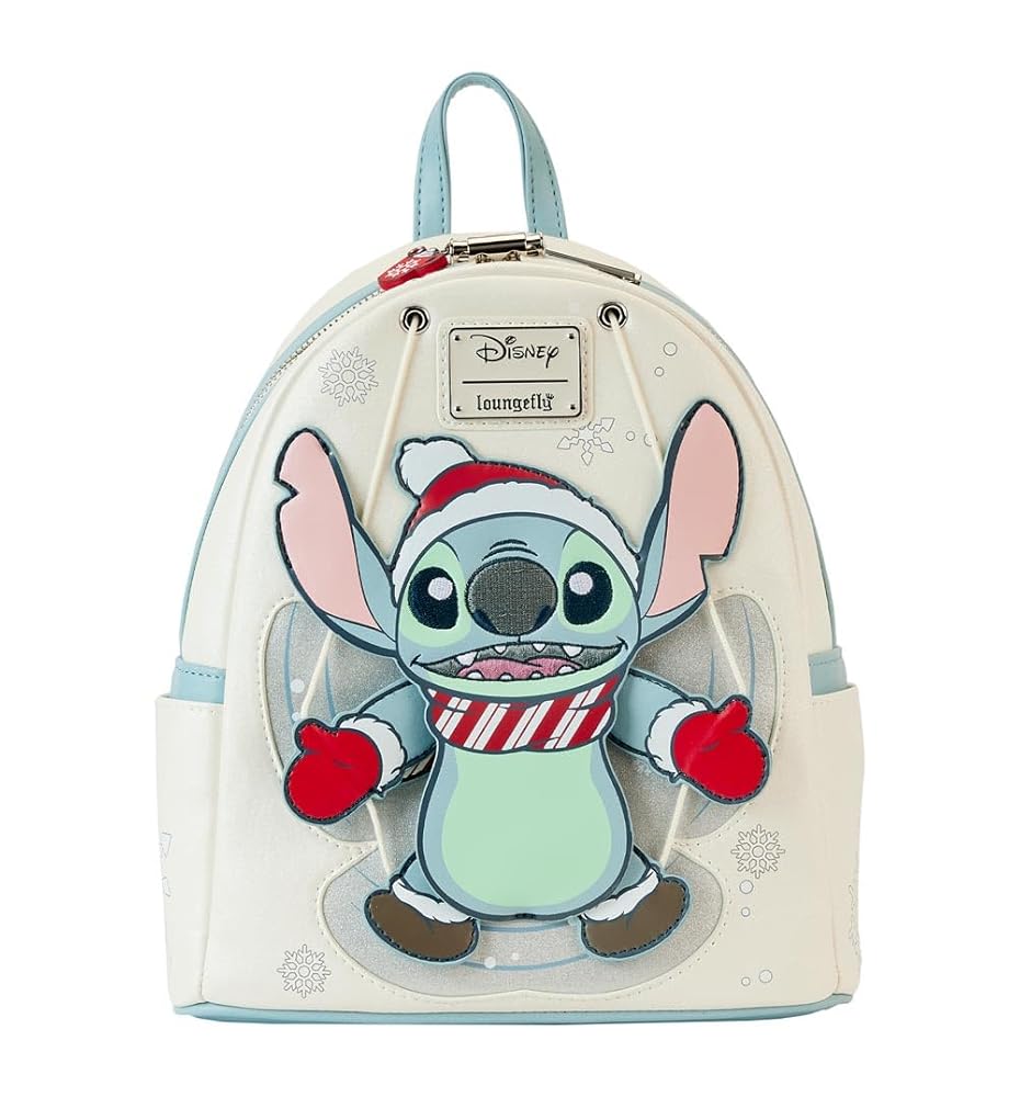 Loungefly Disney Stitch Holiday Snow Angel Glitter Mini